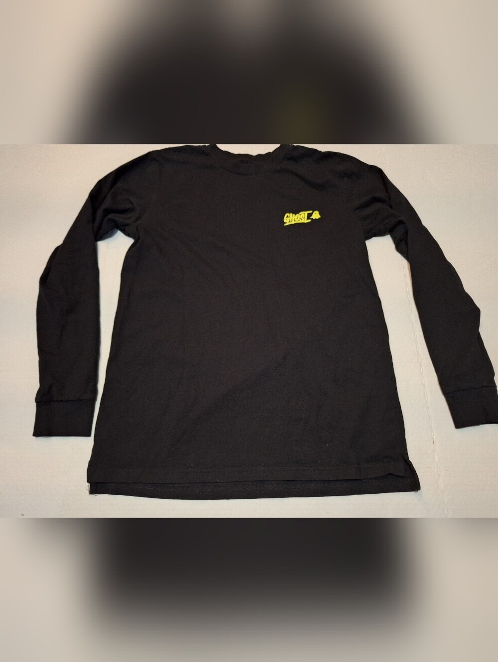 Ghost Lifestyle Shirt Mens Medium Black Long Sleeve Graphic Double Sided Logo